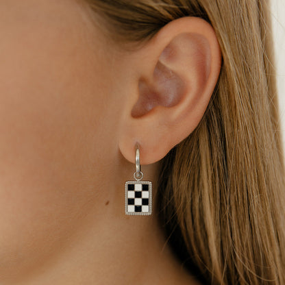 Checkered Charm Hoops