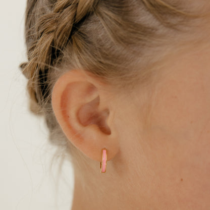 Colorful Enamel Hoops in Titanium