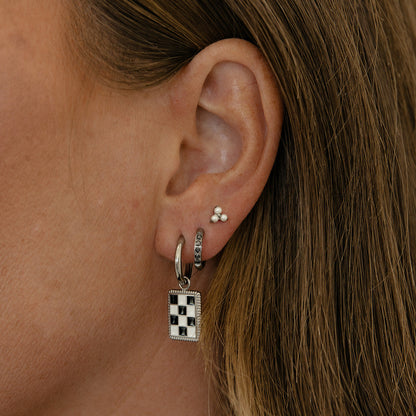 Checkered Charm Hoops