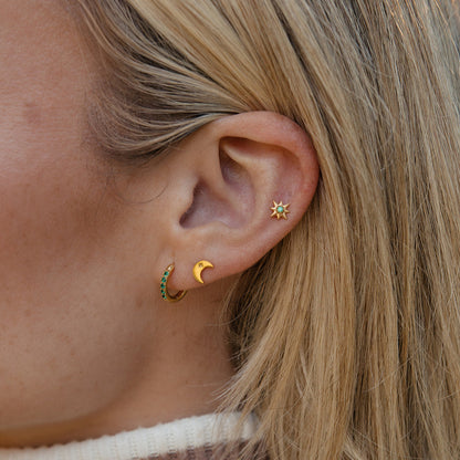 Crescent Flat Back Stud