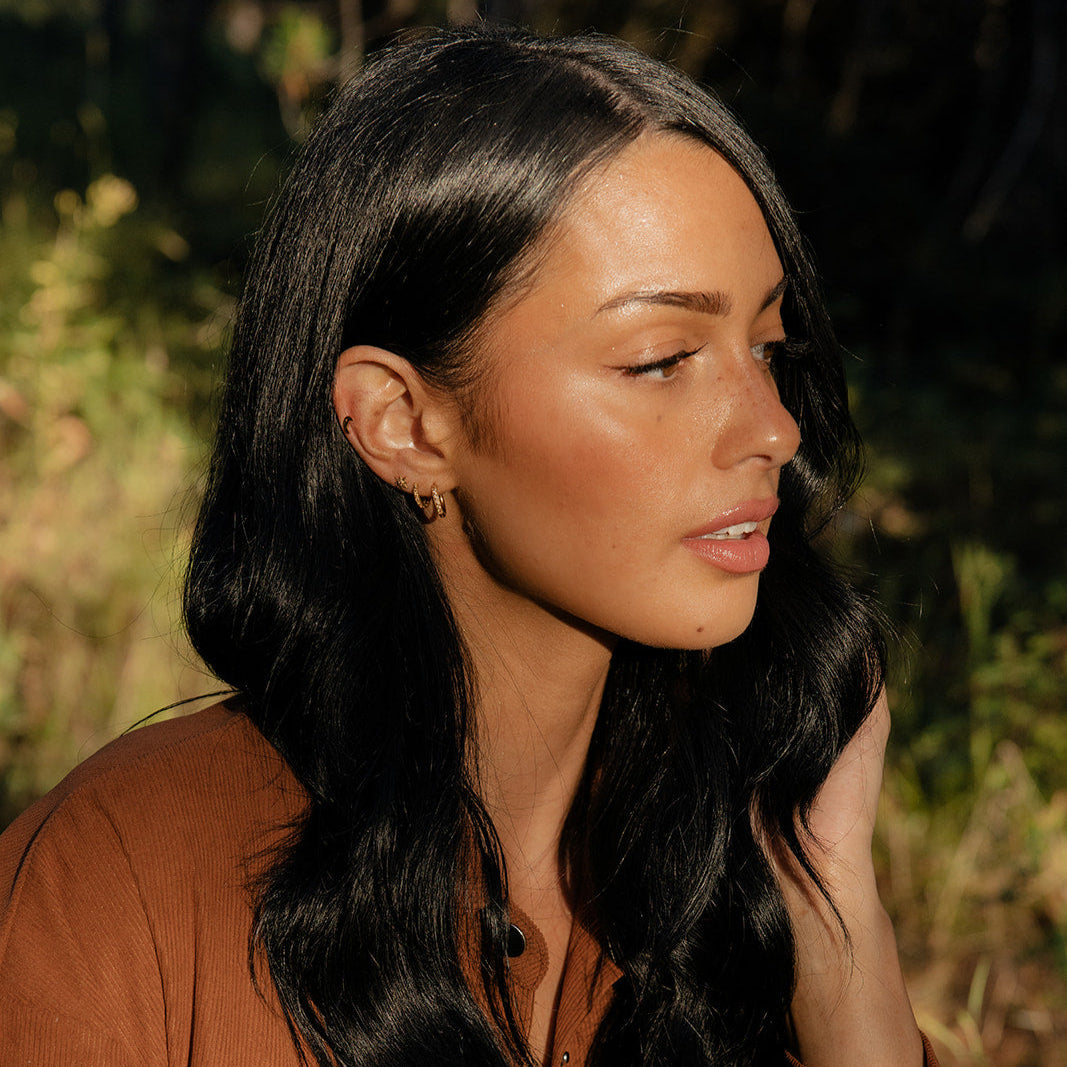 Topaz Dress Me Up Hoops in Titanium