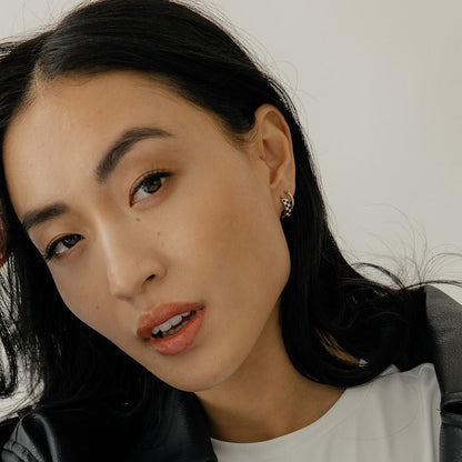 Checkered Titanium Hoops