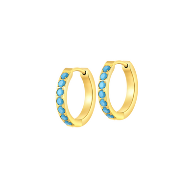 Blue Skies Hoops in Titanium