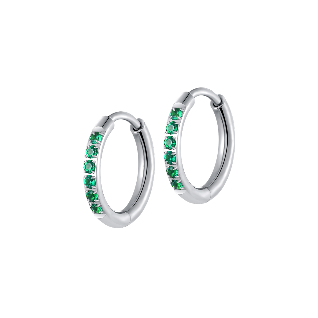 emerald green dress earrings Stone Me Up Hoop Coquette Aesthetic
