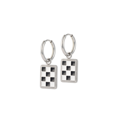 Checkered Charm Hoops