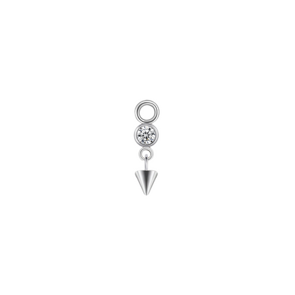 CZ Dangle Titanium Hoop Charm