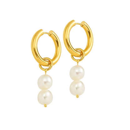 Chunky Pearl Duo Hoops