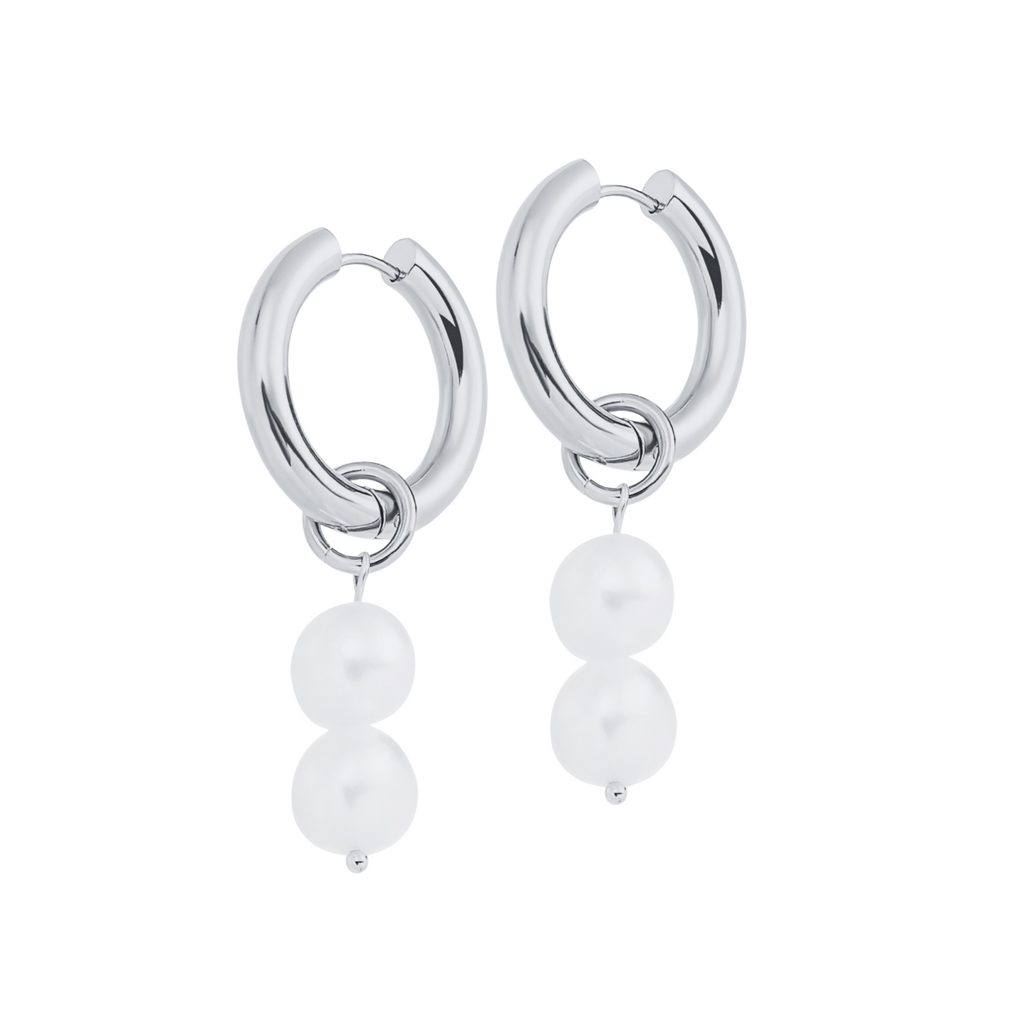 Chunky Pearl Duo Hoops
