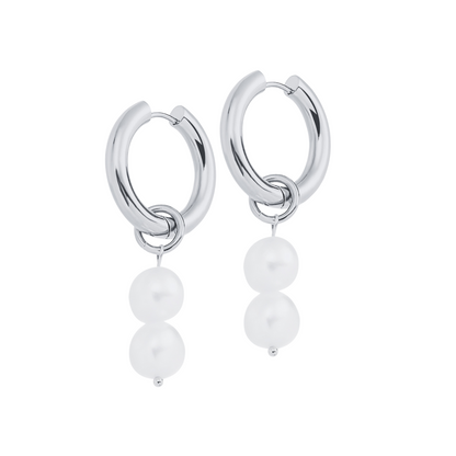 Chunky Pearl Duo Hoops