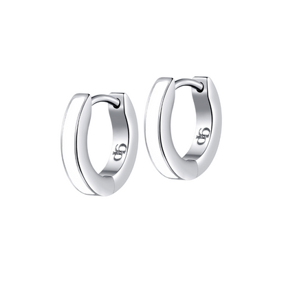 Colorful Enamel Hoops in Titanium