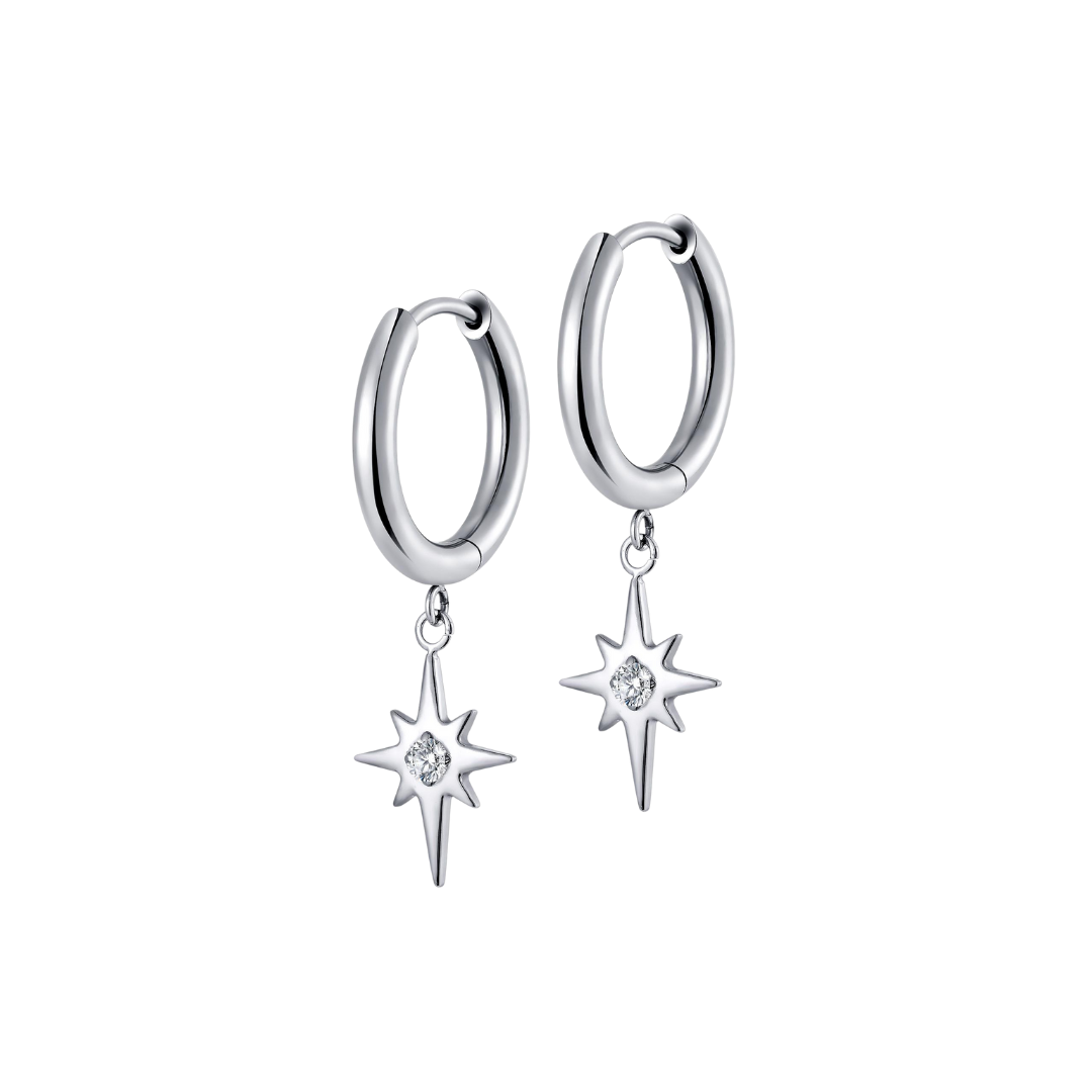 Twilight Charm Hoops in Titanium