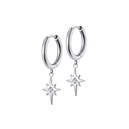 Twilight Charm Hoops in Titanium