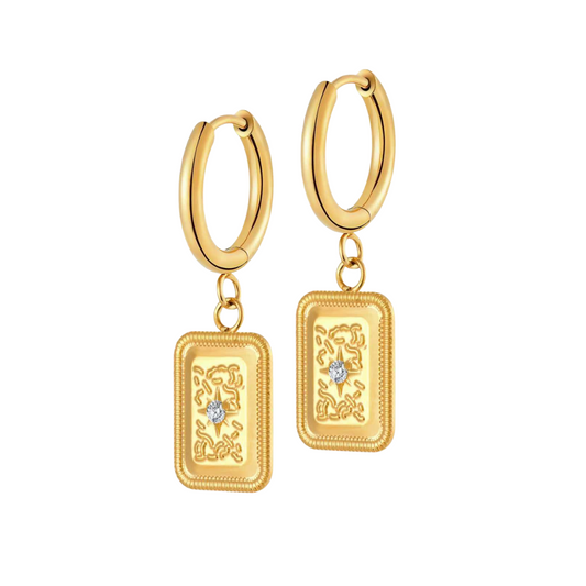 Twinkling Charm Hoops