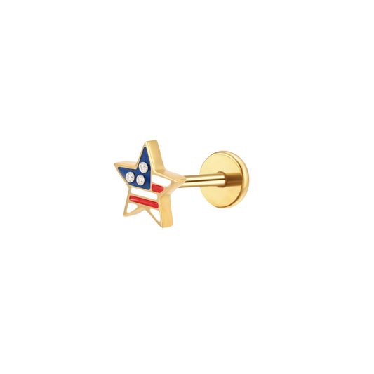 Stars and Stripes Flat back Stud
