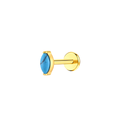 Turquoise Marquise Flat Back Stud