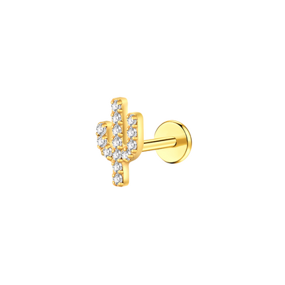 Glam Cactus Flat Back Stud