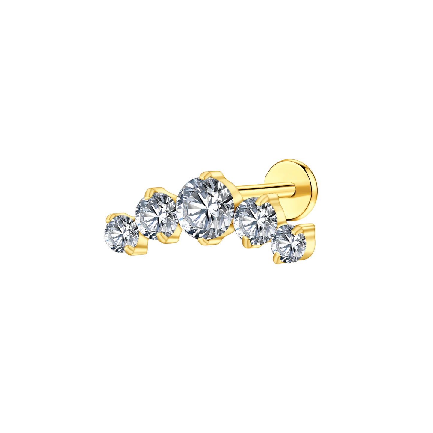 Crawler CZ Flat Back Stud