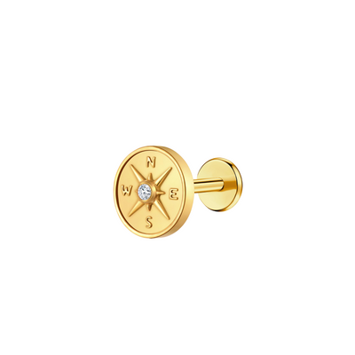 Antique Compass Flat Back Stud