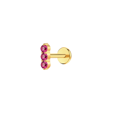 Pink Punch Tiny Trio Flat Back Stud