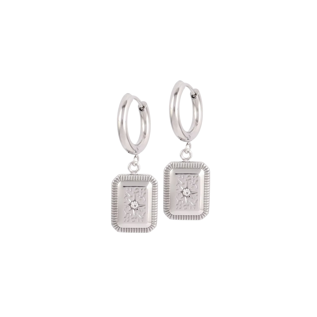 Twinkling Charm Hoops