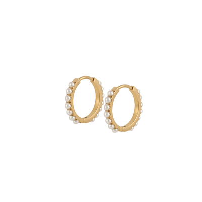Titanium Pearl Hoops