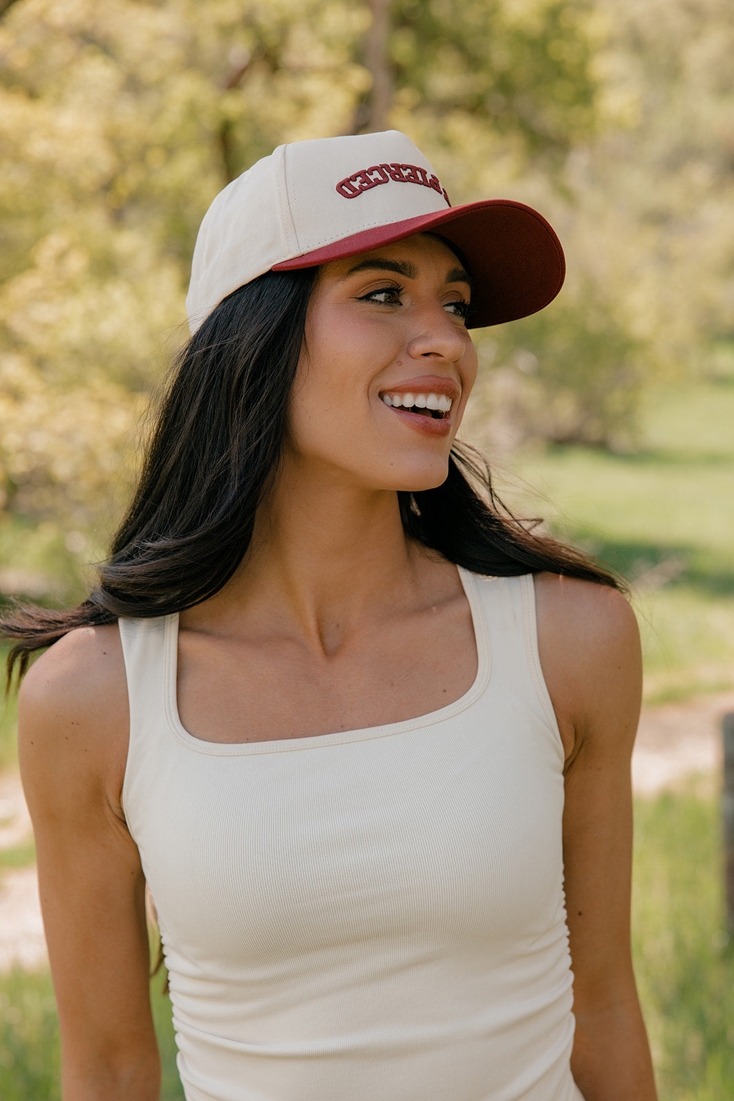 Get Pierced Trucker Hat in Berry