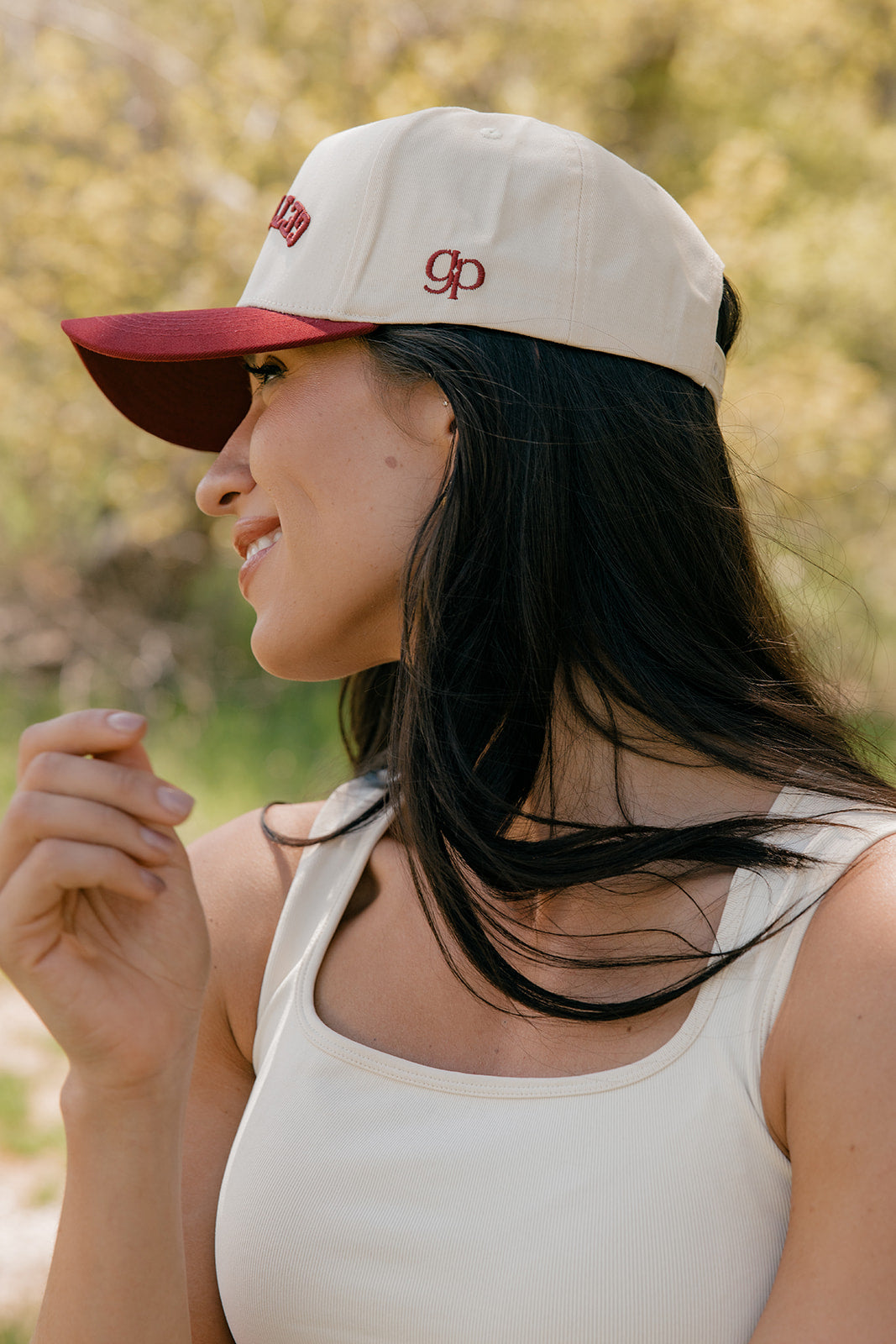 Get Pierced Trucker Hat in Berry