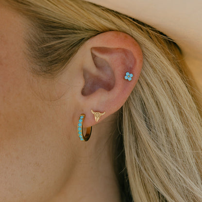Blue Skies Hoops in Titanium