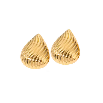 Ribbed Wave Earrings