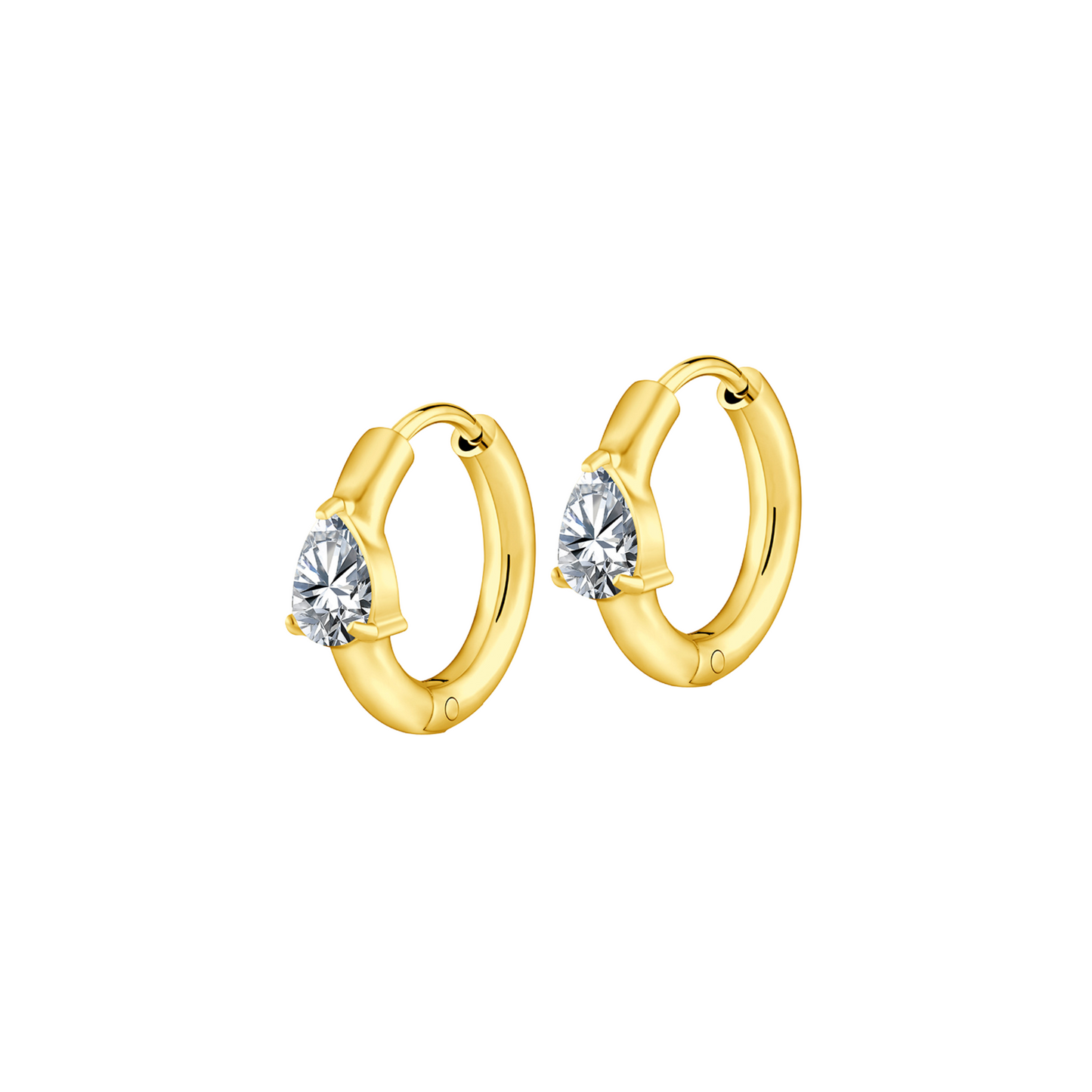 Teardrop CZ Hoops