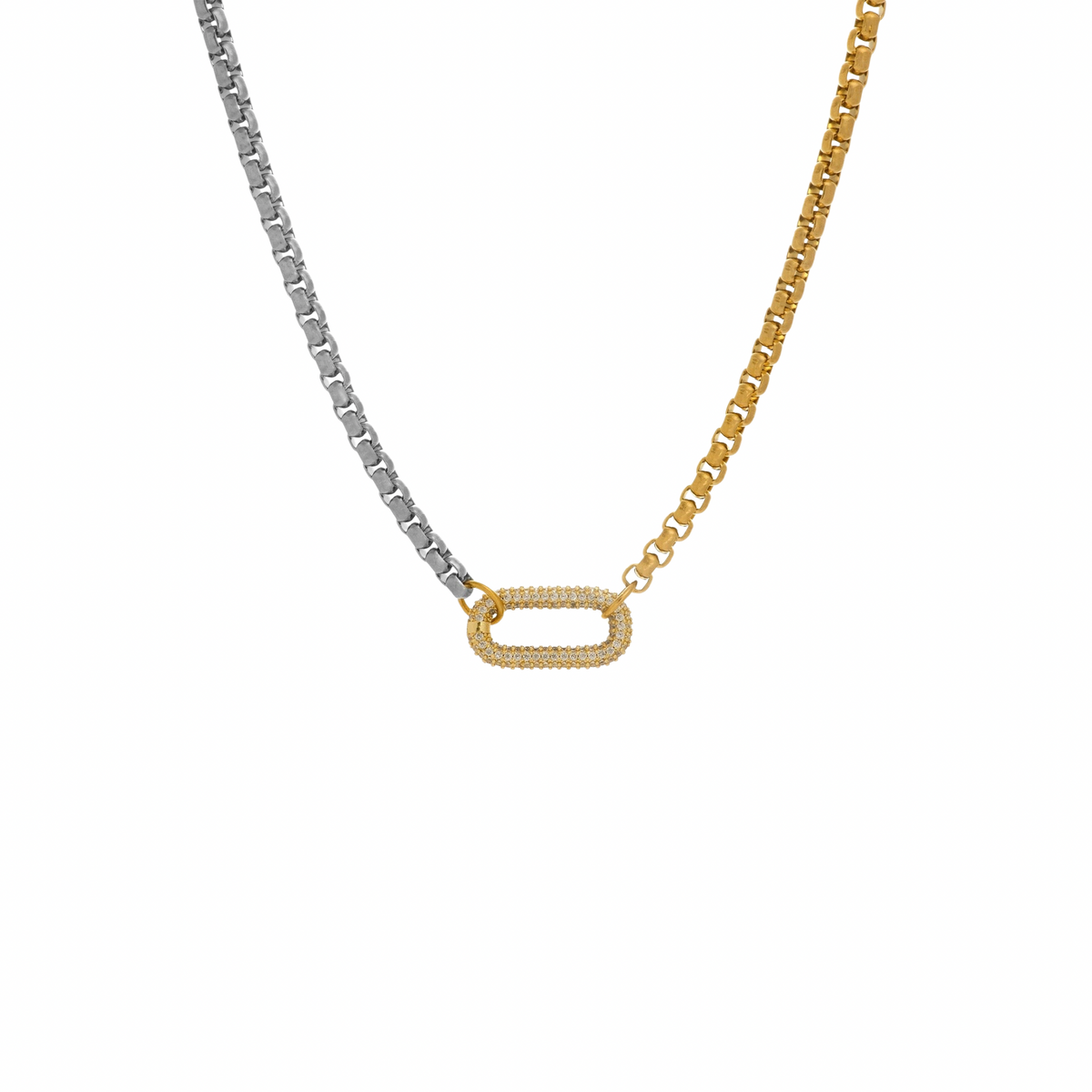 Two-Tone Box Chain Necklace - Get Pierced Co. – Get Pierced Co.