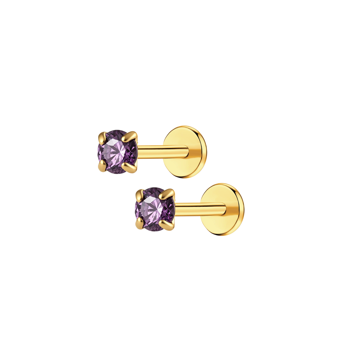 february-amethyst-3mm-gold-pair