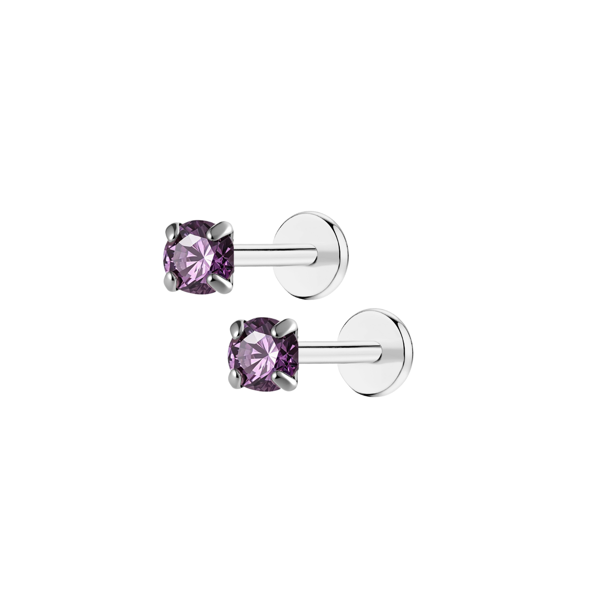 february-amethyst-3mm-silver-pair