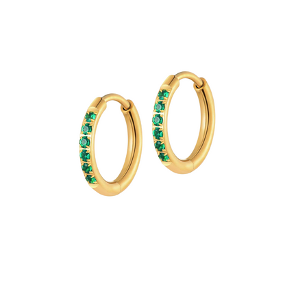 Emerald Dress Me Up Hoops in Titanium