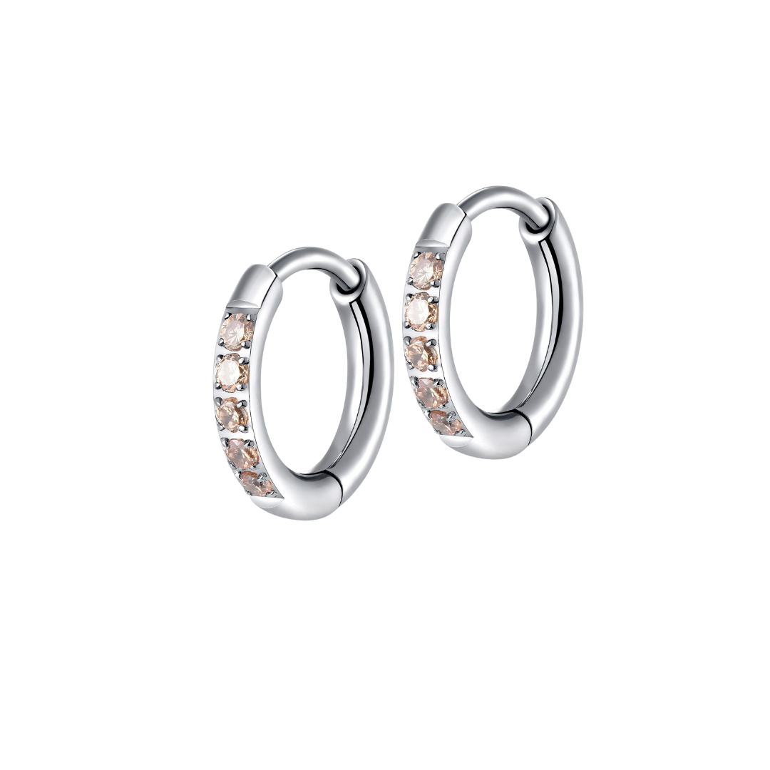 Topaz Dress Me Up Hoops in Titanium
