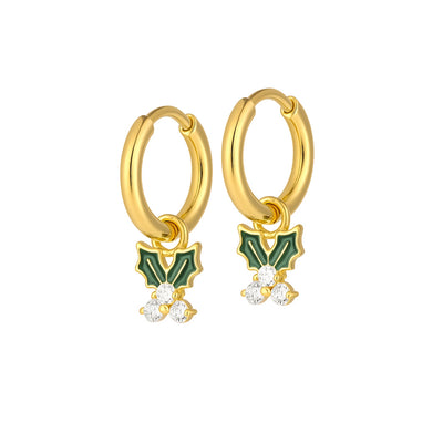 Holly Charm Hoops