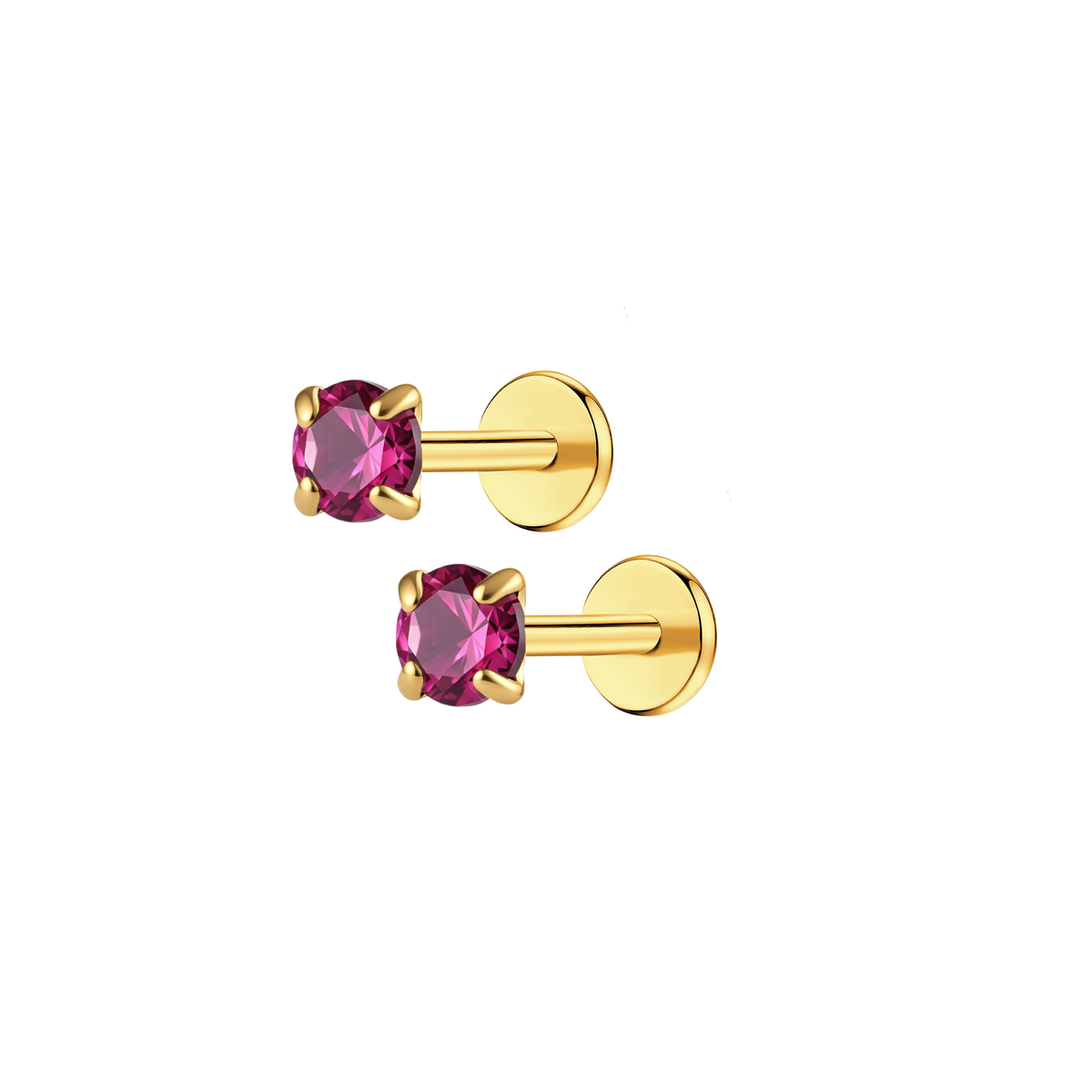 july-ruby-3mm-gold-pair