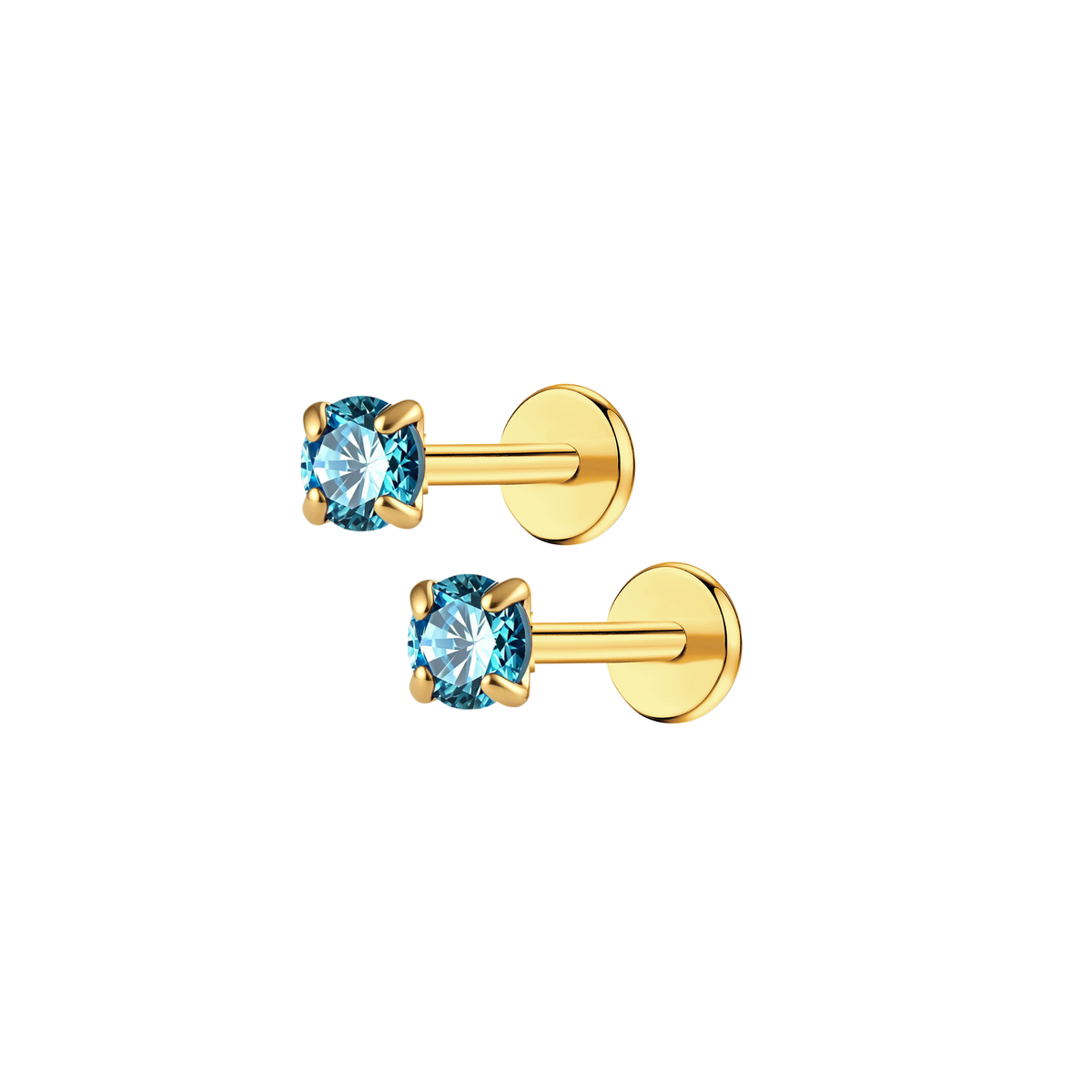 march-aquamarine-3mm-gold-pair