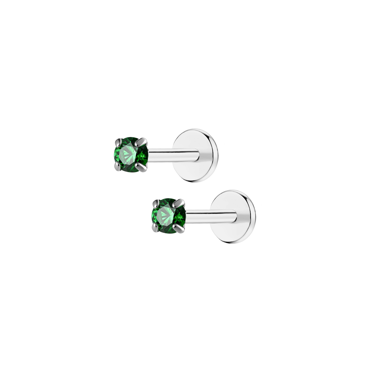 may-emerald-2mm-silver-pair