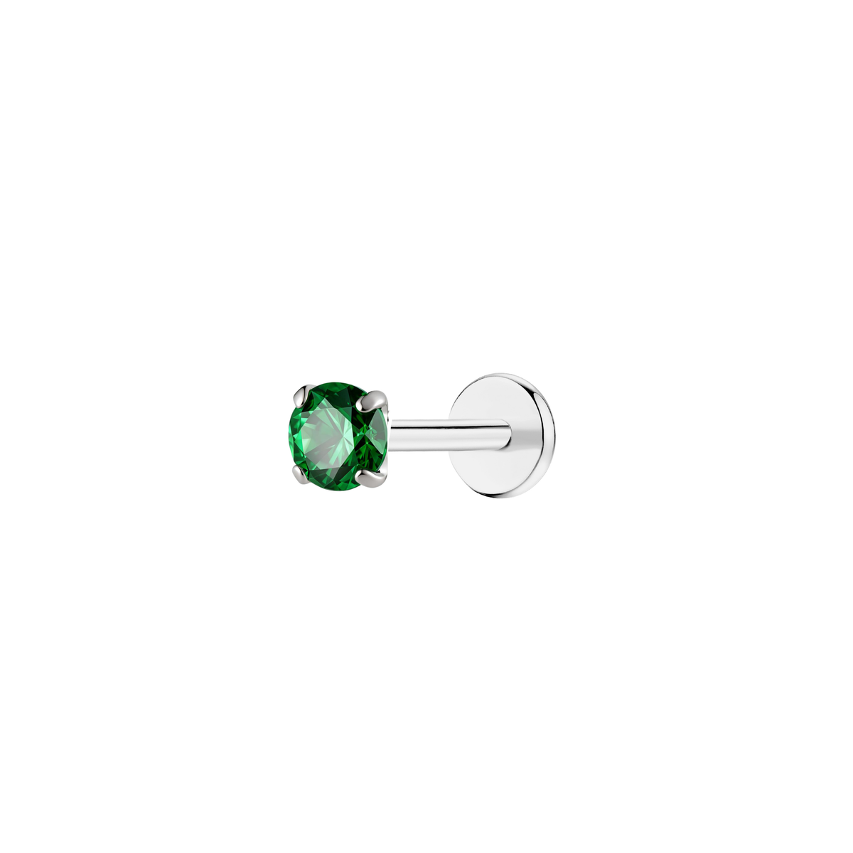 may-emerald-3mm-silver-single