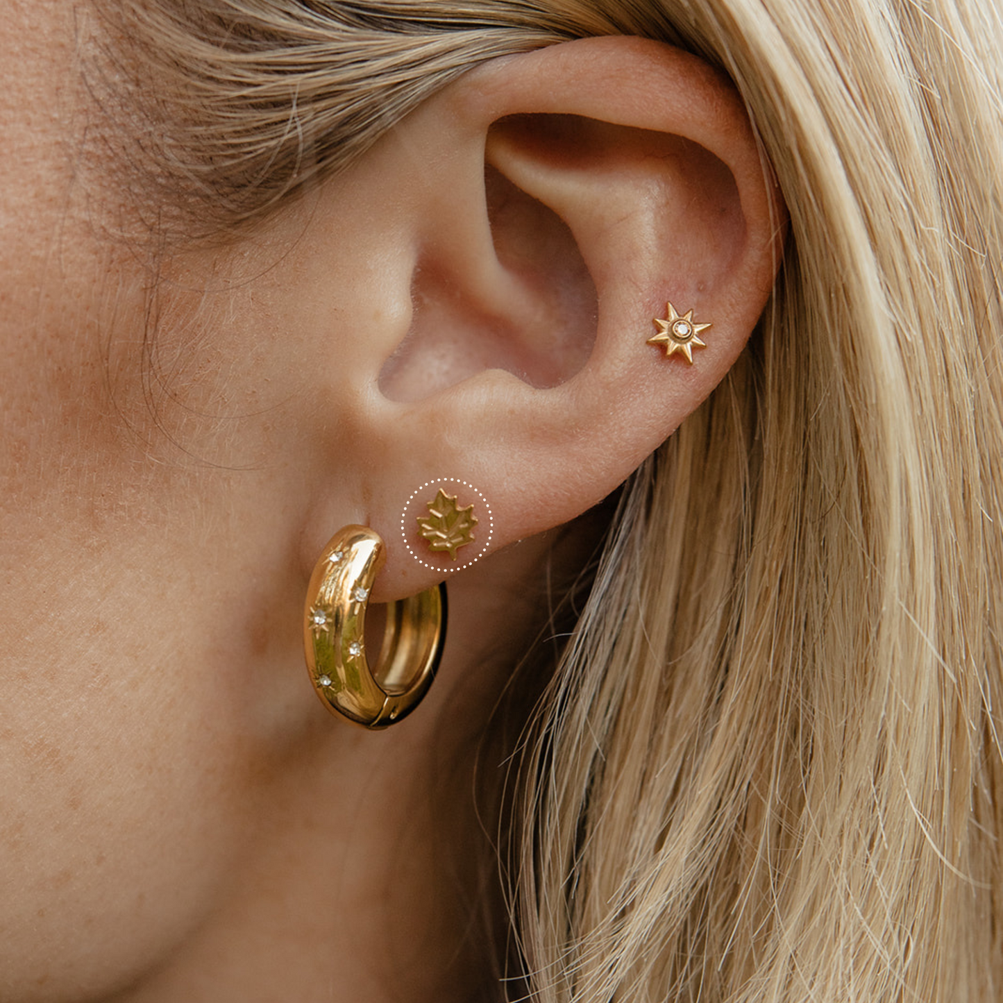 Maple Leaf Flat Back Stud