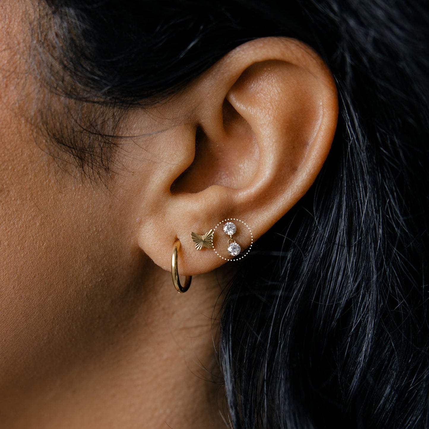 Crystal Cascade Flat Back Stud