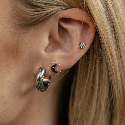 Crescent Flat Back Stud