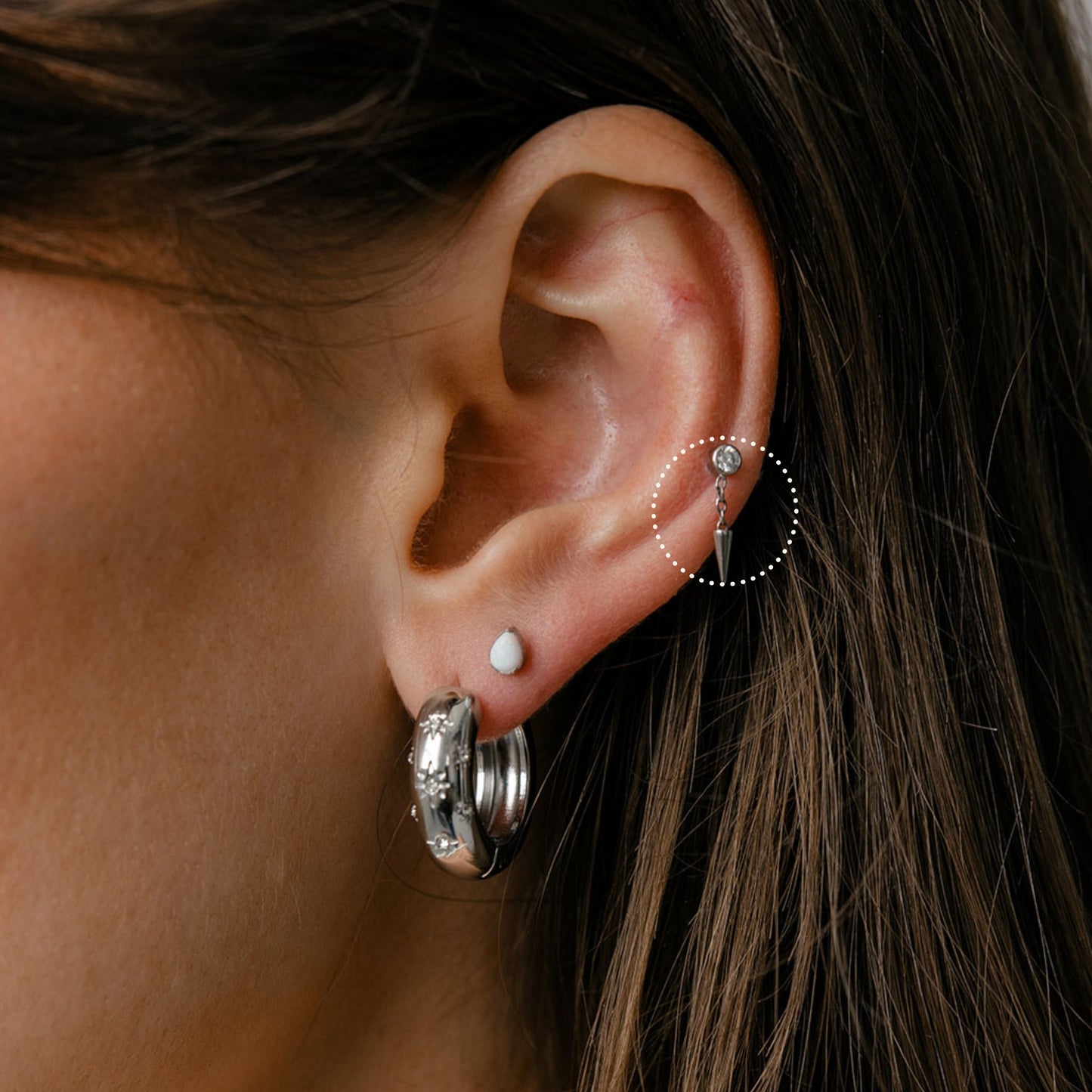 Dangle Drop Flat Back Stud