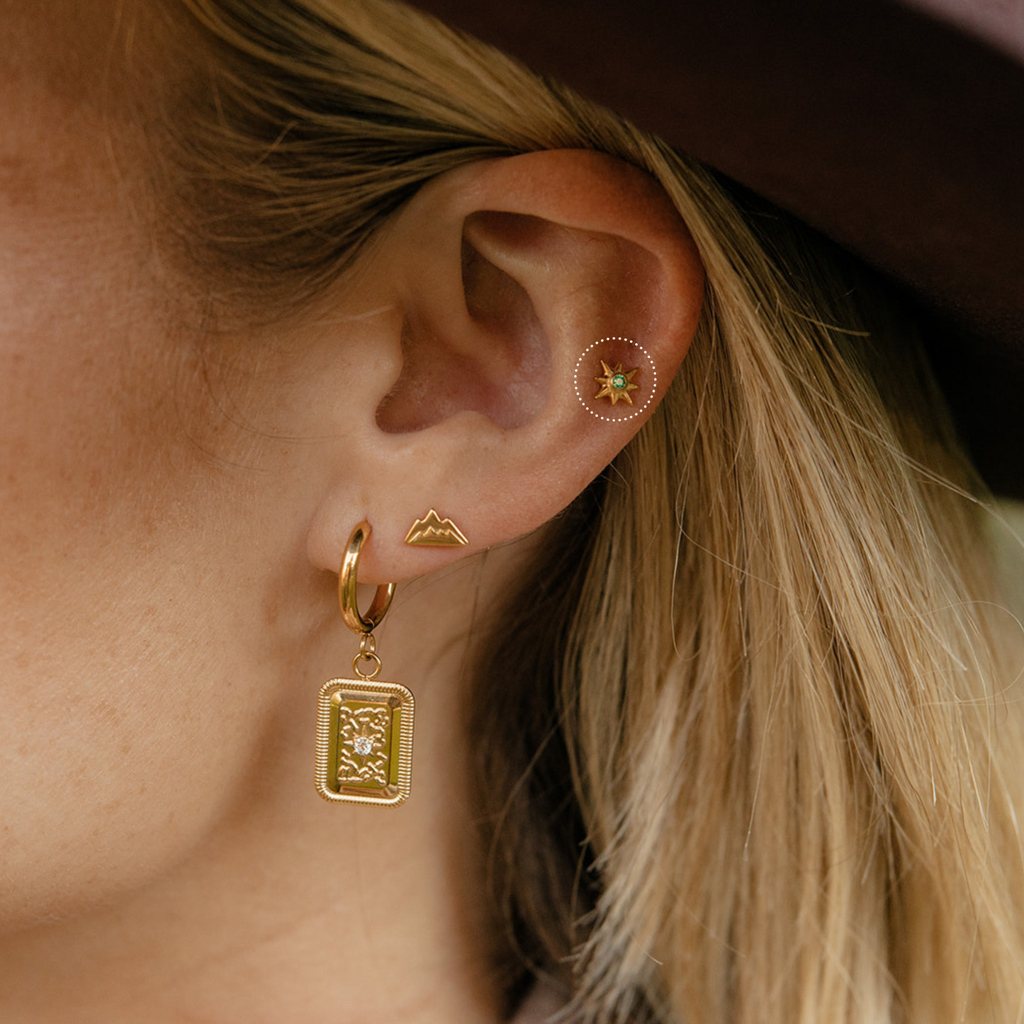 Emerald Nova Flat Back Stud