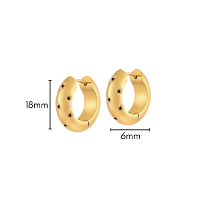 Onyx Starfall Hoops in Titanium