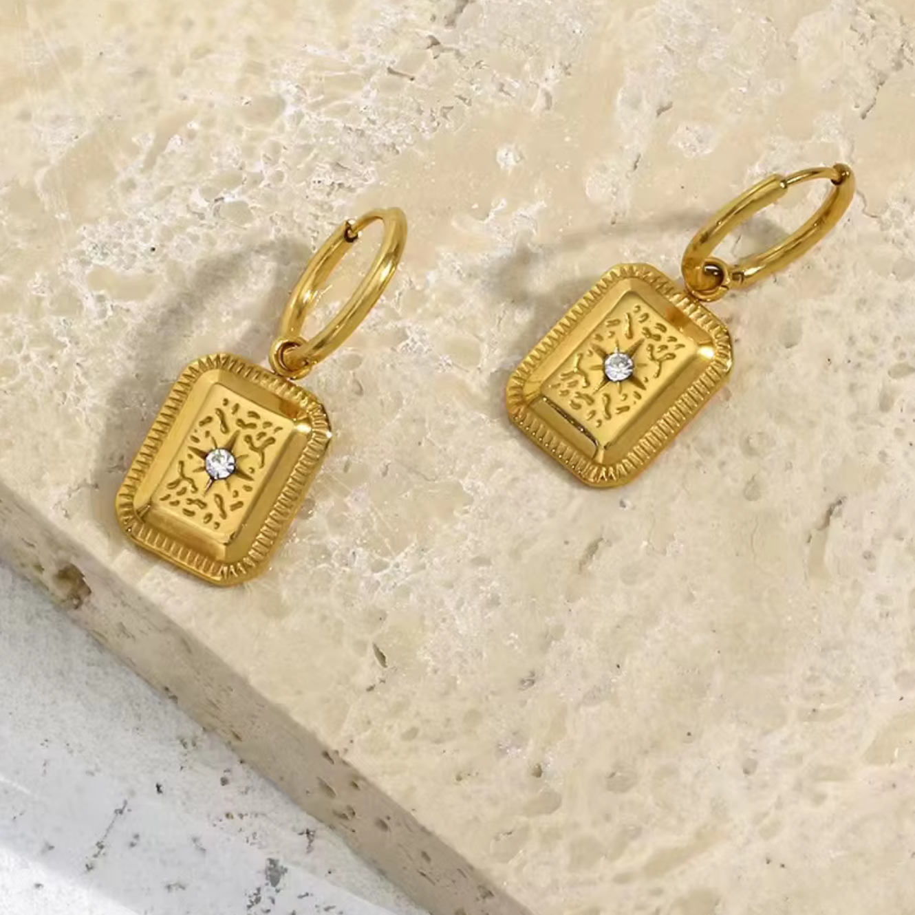 Twinkling Charm Hoops