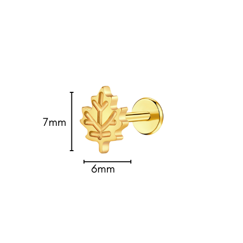 Maple Leaf Flat Back Stud