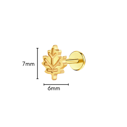 Maple Leaf Flat Back Stud