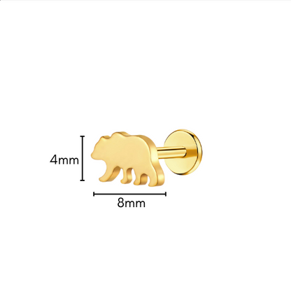 Grizzly Bear Flat Back Stud